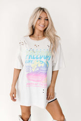 Distressed Freedom Tee, alternate, color, Bone 