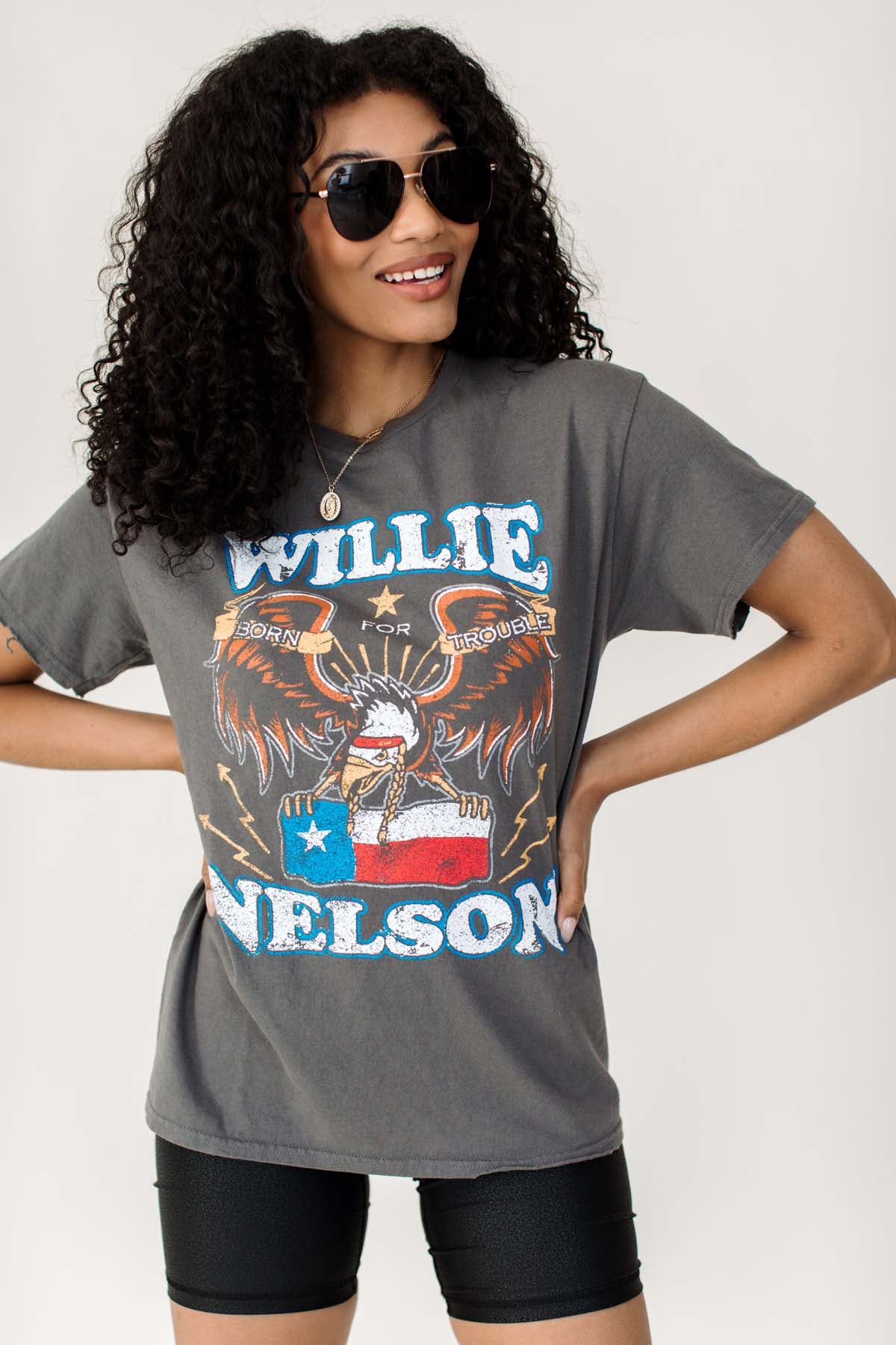 Willie Graphic Tee, alternate, color, Charcoal