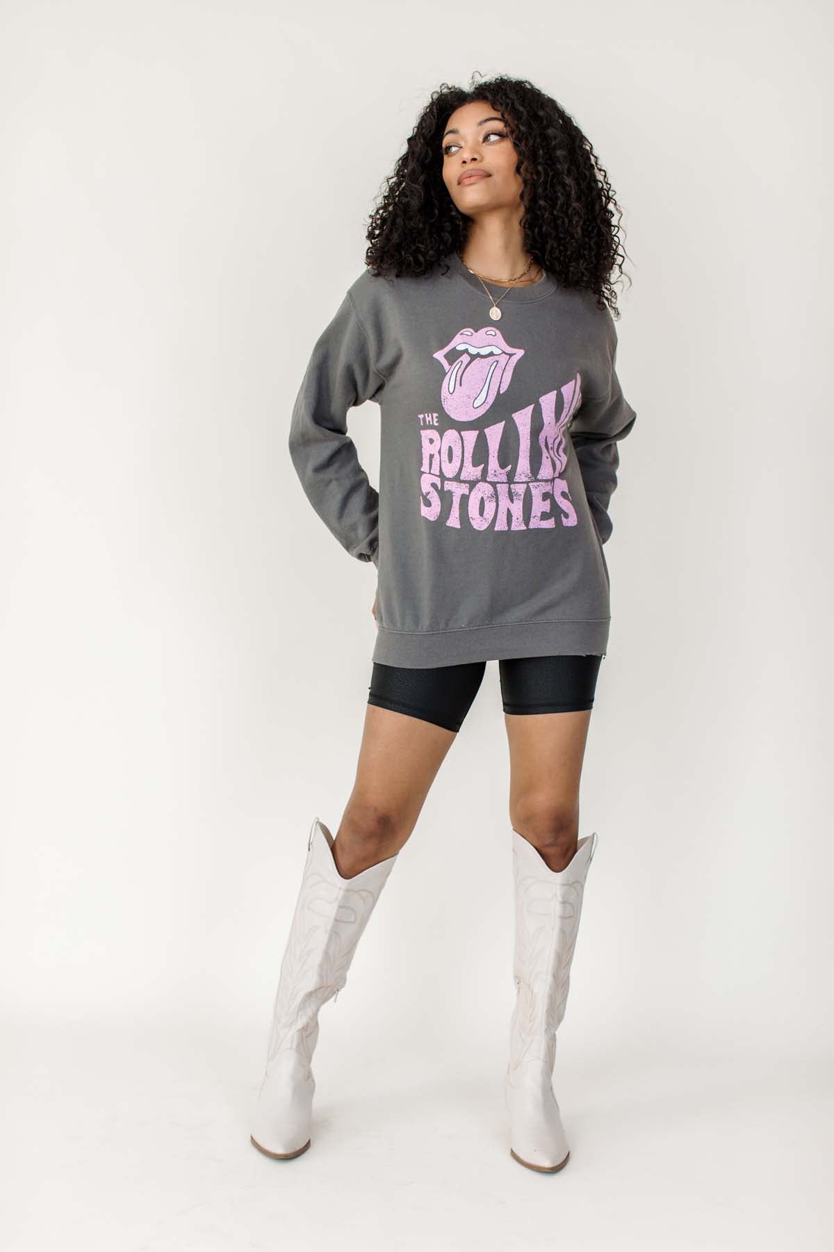 The Rolling Stones Pullover, alternate, color, Charcoal