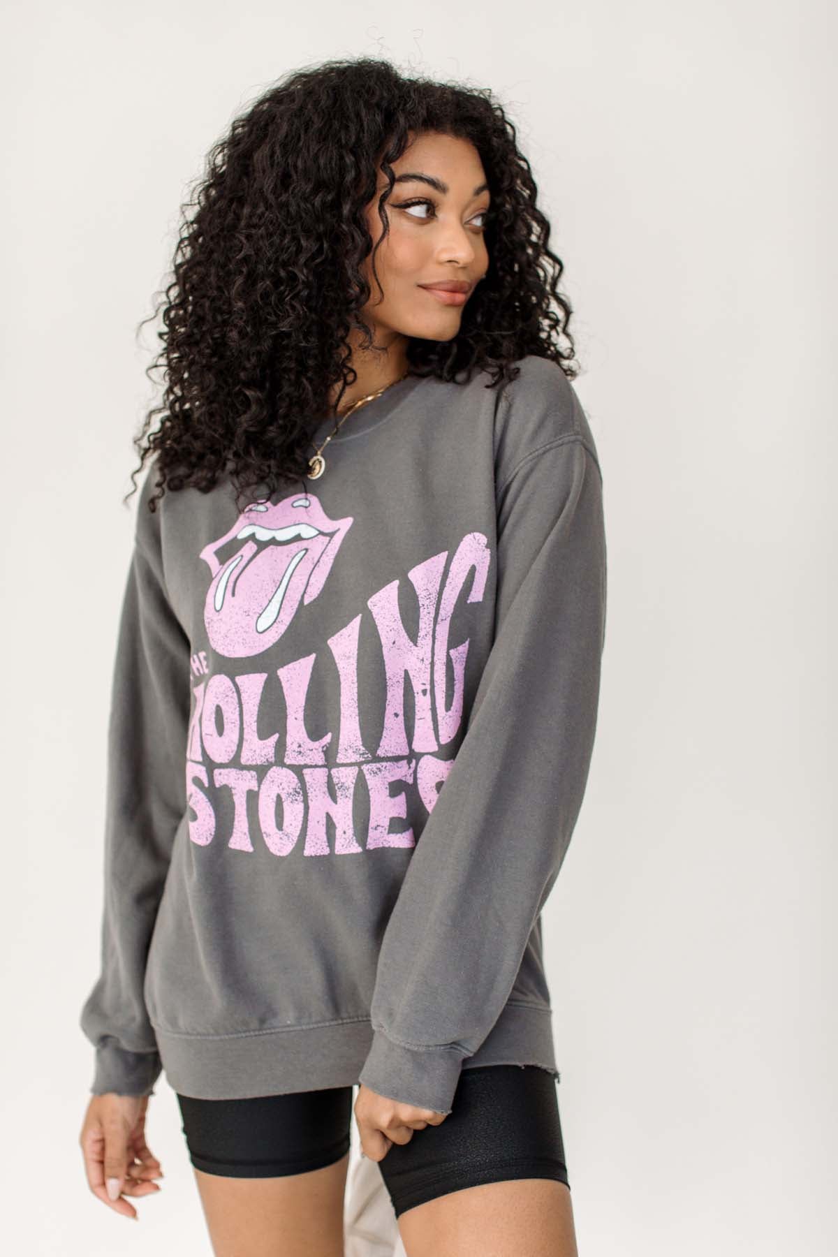 The Rolling Stones Pullover, alternate, color, Charcoal 