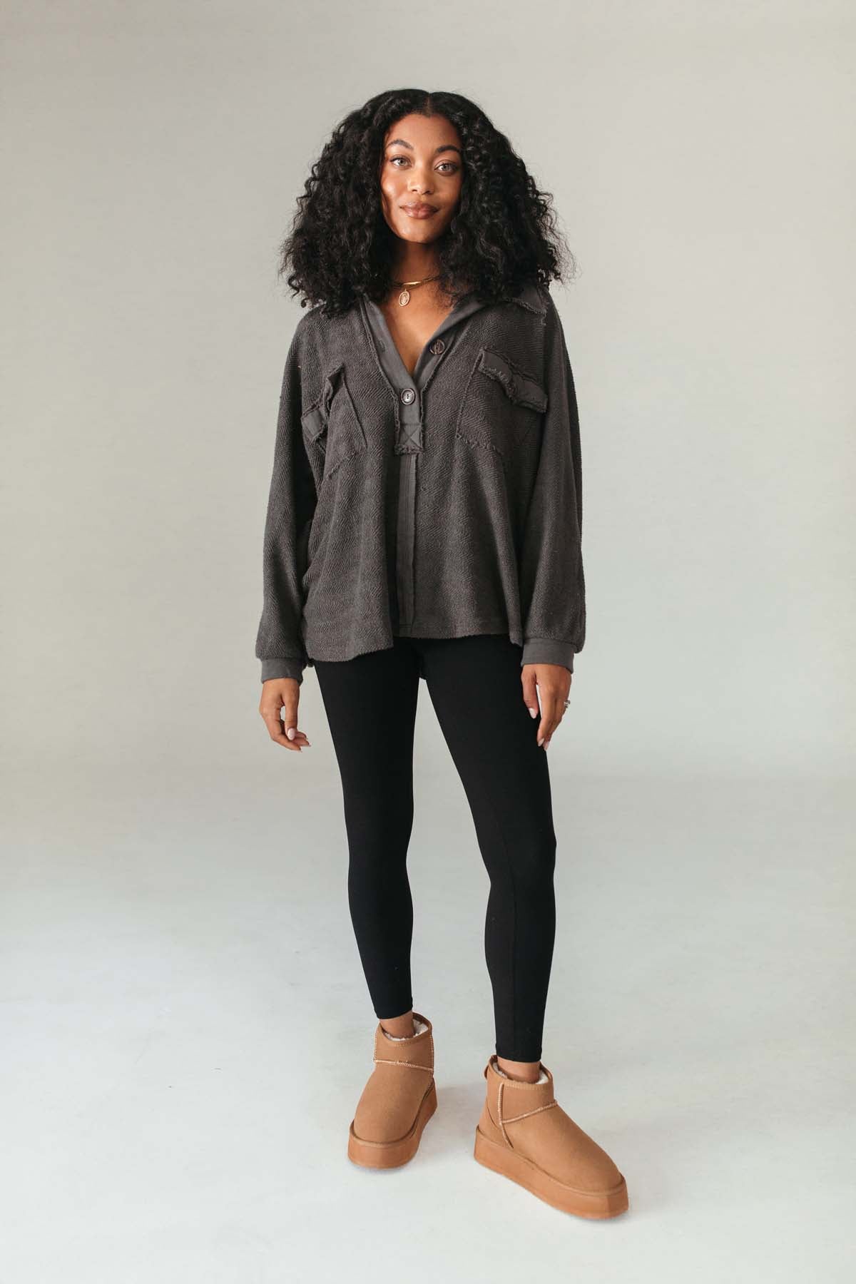 Willow Oversized Charcoal Top, alternate, color, Charcoal