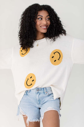 Smile Lightweight Sweater, alternate, color, Ivory
