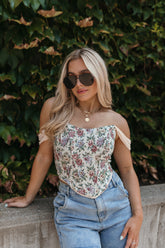 Floral Corset Top, alternate, color, Blush