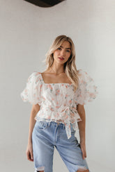 Dina Floral Blouse, alternate, color, Ivory