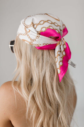 Savannah Pink Chain Headscarf, alternate, color, Pink