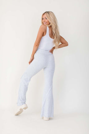 Flared Gray Lounge Pants, alternate, color, Gray
