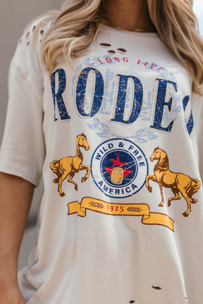 Rodeo Distressed Tee, alternate, color, Beige