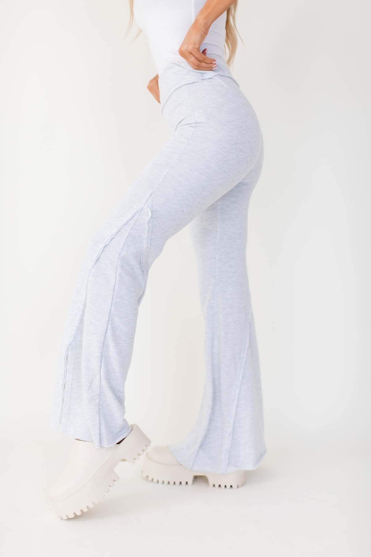 Flared Gray Lounge Pants, alternate, color, Gray