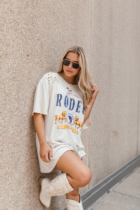 Rodeo Distressed Tee, alternate, color, Beige