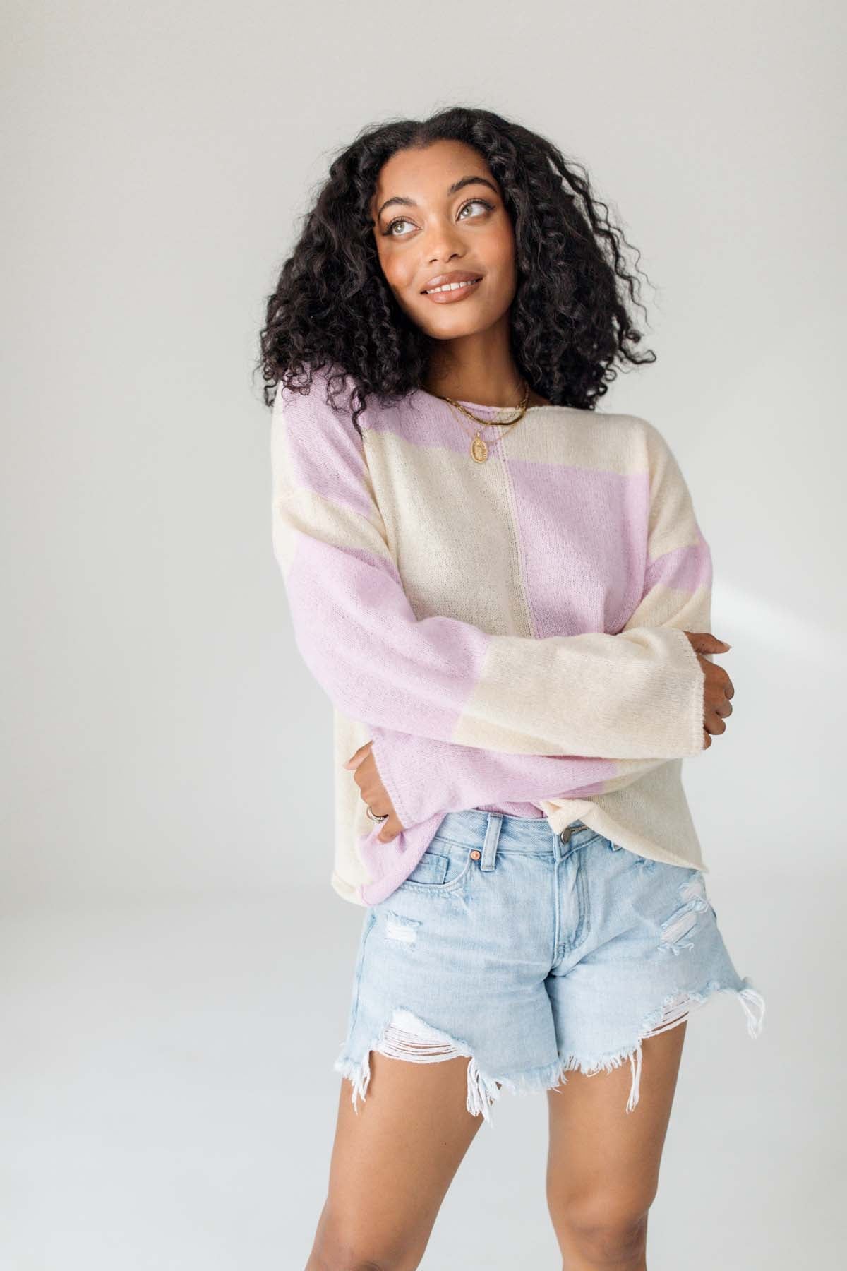 Jemma Sweater, alternate, color, Lavender