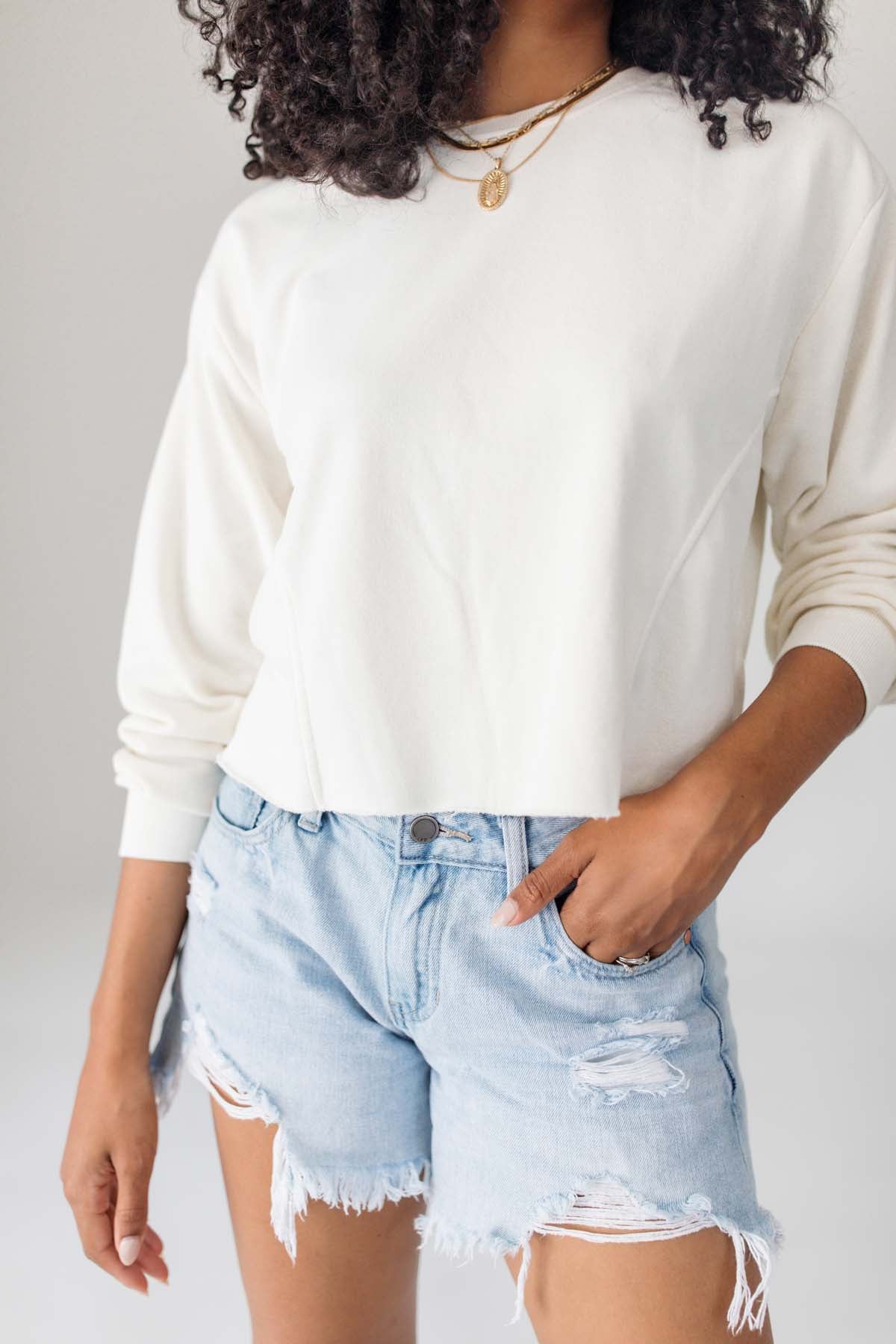 Keni Sweatshirt, alternate, color, Ivory