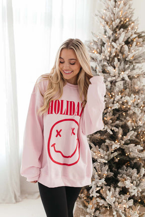 Holidaze Sweatshirt, alternate, color, Bubblegum