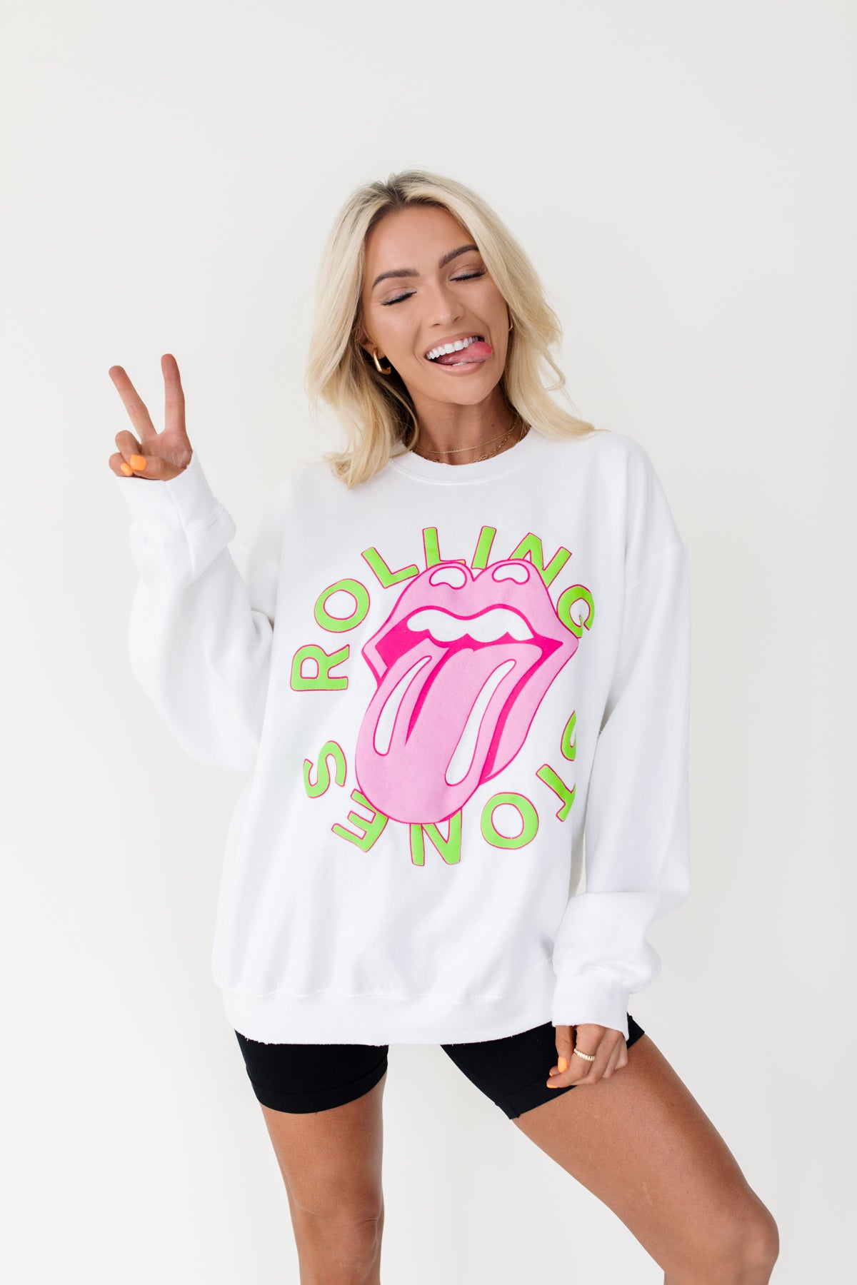 Rolling Stones Sweatshirt, alternate, color, White