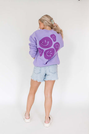 Lilac Smiley Sweatshirt, alternate, color, Lilac