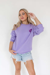 Lilac Smiley Sweatshirt, alternate, color, Lilac