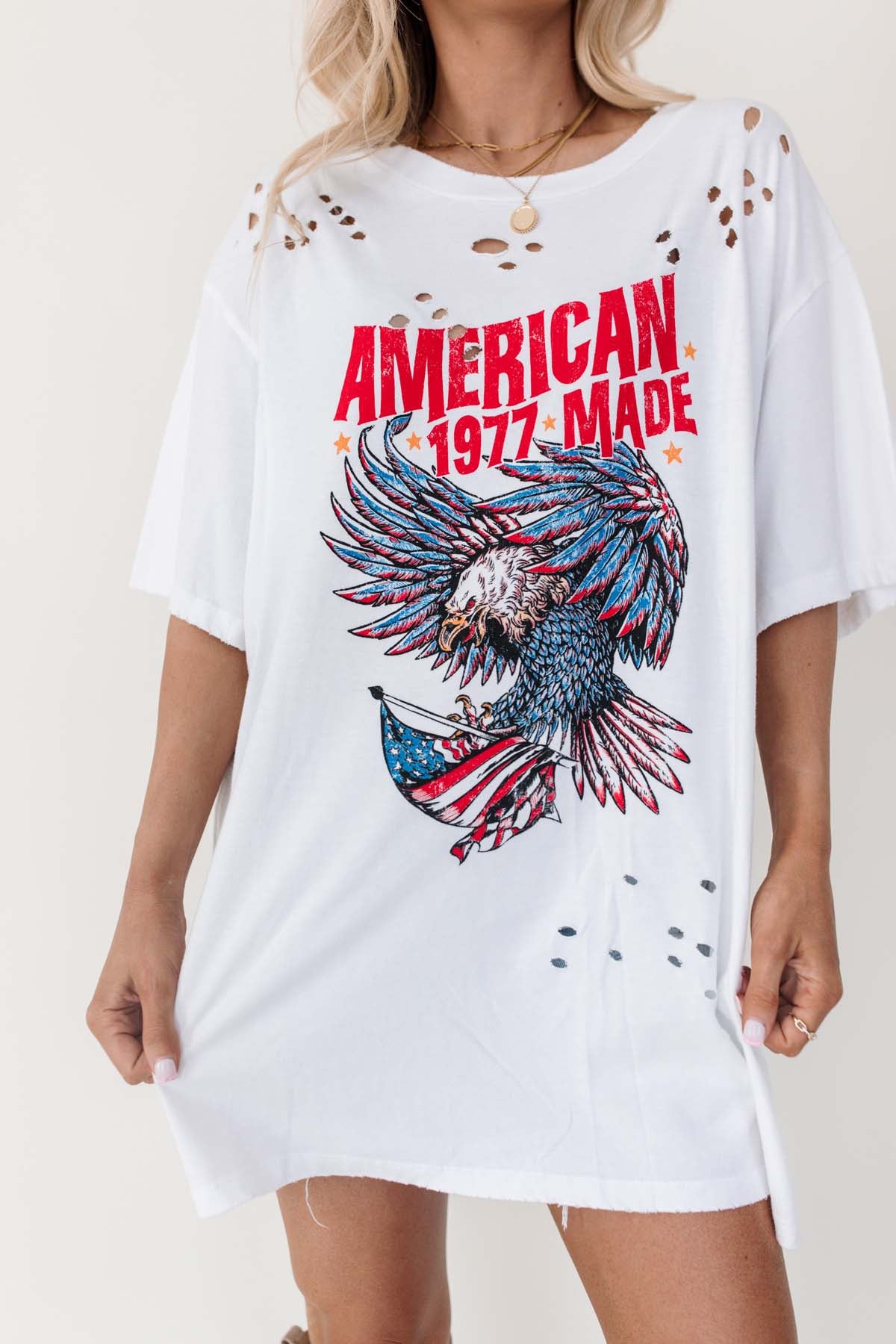 American Made White Graphic, alternate, color, White