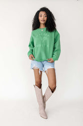 Malibu Lime Tennis Sweatshirt, alternate, color, Lime