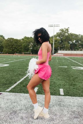 Varsity Pink Romper, alternate, color, Pink