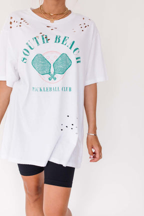 South Beach Distressed Graphic, alternate, color, White