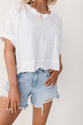 Kaeli White Pocketed Tee, alternate, color, White