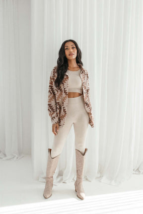 Faith Taupe Aztec Shacket, Alternate, Color, Taupe
