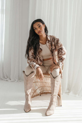Faith Taupe Aztec Shacket, Alternate, Color, Taupe