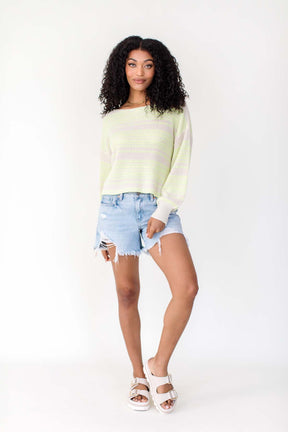 Brooklyn Lightweight Sweater, alternate, color, Lime