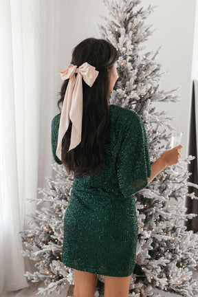 McKenna Sequin Dress, alternate, color, Emerald