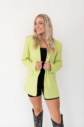 Cassandra Blazer, Alternate, Color, Chartreuse