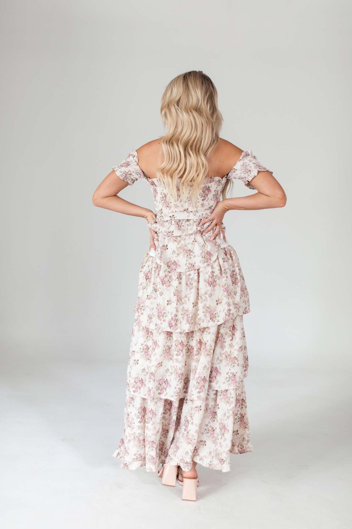 Isabelle Floral Midi, Alternate, Color, Taupe
