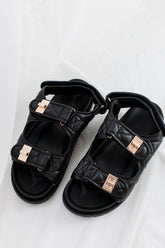 Nikki Black Buckle Sandals, alternate, color, Black