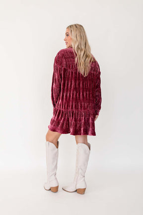 Kensley Button Down Dress, Alternate, Color, Burgundy