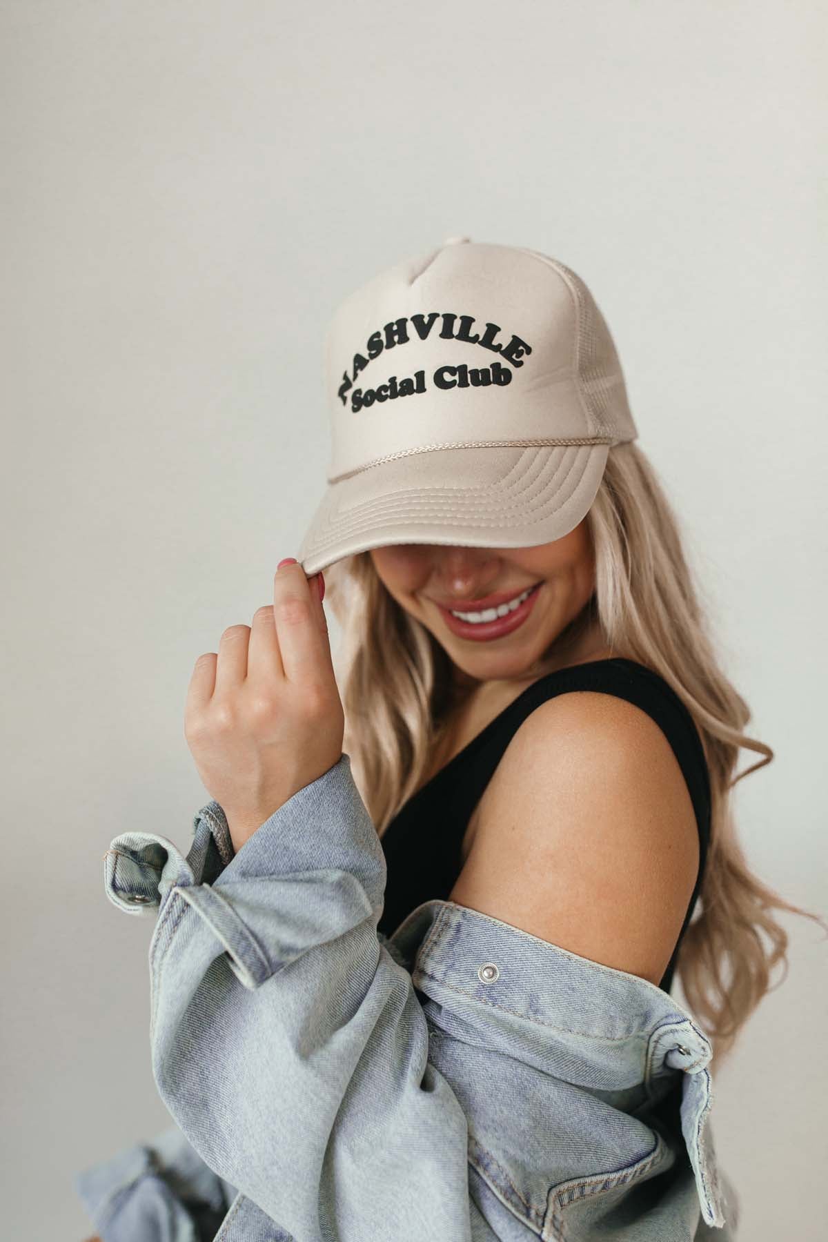 Nashville Social Club Trucker Hat, Alternate, Color, Taupe