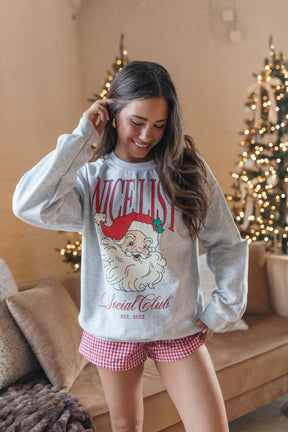 Nice List Sweatshirt, alternate, color, Light Heather Gray