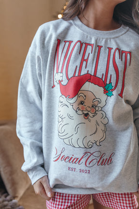 Nice List Sweatshirt, alternate, color, Light Heather Gray