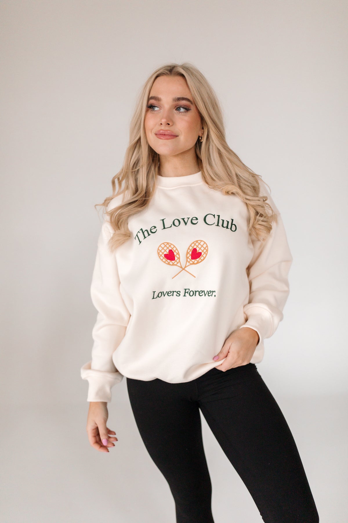 The Love Club Sweatshirt, alternate, color, Ivory