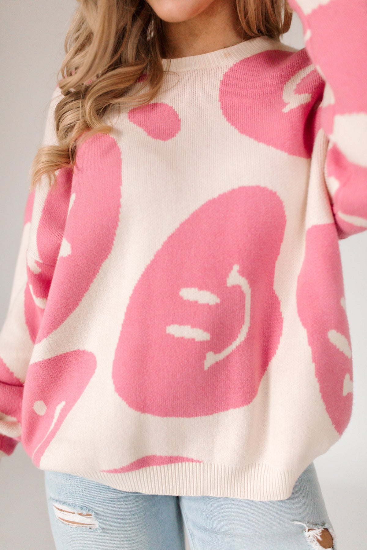 All Smiles Sweater, alternate, color, Bubblegum