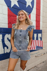 Iris Light Denim Romper, alternate, color, Denim