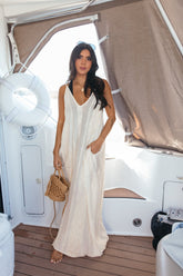 Marie Gold Detail Maxi, Alternate, Color, White