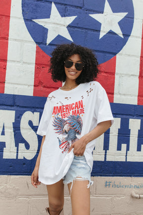 American Made White Graphic Tee, alternate, color, White