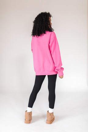Postie Hot Pink Oversized Sweatshirt, alternate, color, Hot Pink