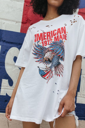 American Made White Graphic Tee, alternate, color, White