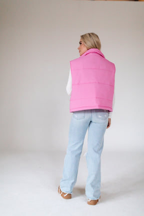Bubblegum Puffer Vest, alternate, color, Bubblegum