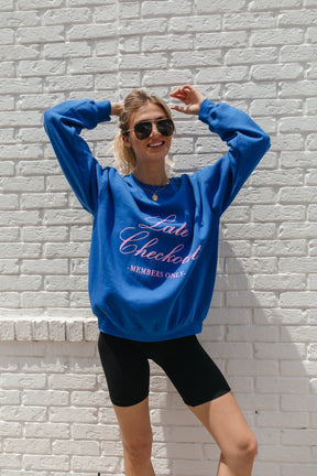 Late Checkout Sweatshirt, alternate, color, Cobalt Blue