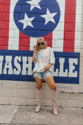 American Flag Distressed Graphic Tee, alternate, color, Khaki