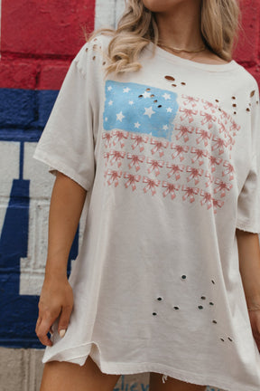American Flag Distressed Graphic Tee, alternate, color, Khaki