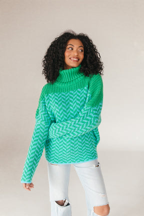 Mariah Turtleneck Sweater, Alternate, Color, Light Blue/Green