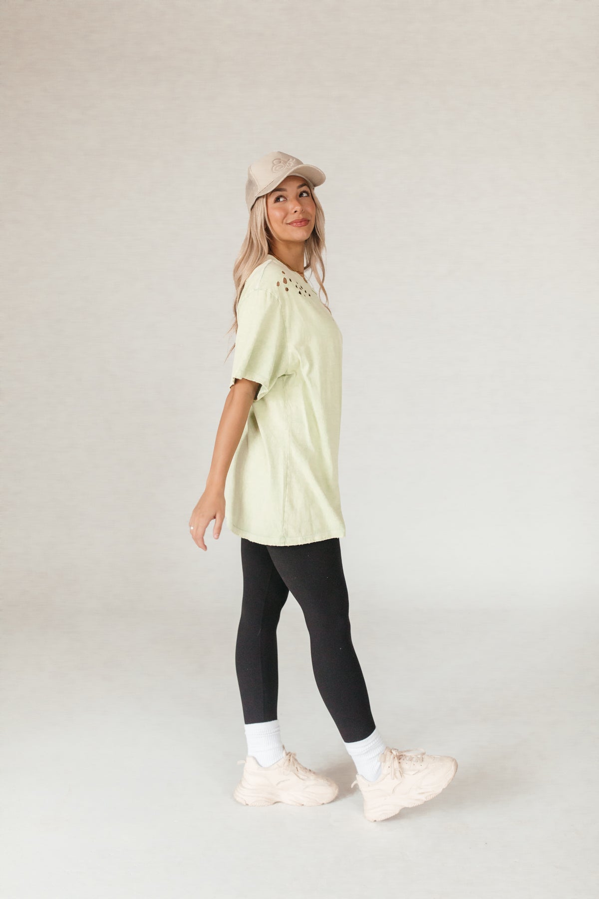 Lime Distressed Oversized Tee, alternate, color, Lime