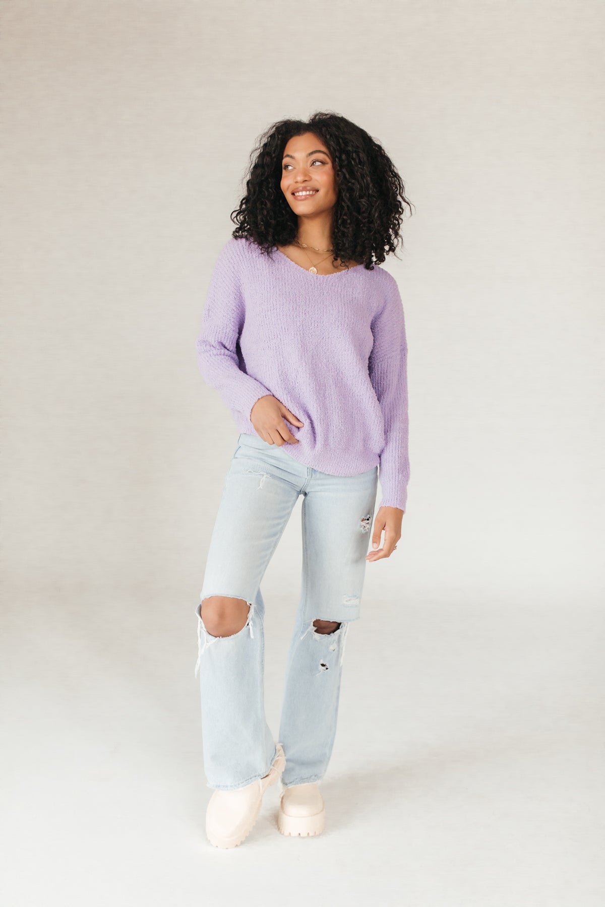 Everly Sweater, Alternate, Color, Lavender
