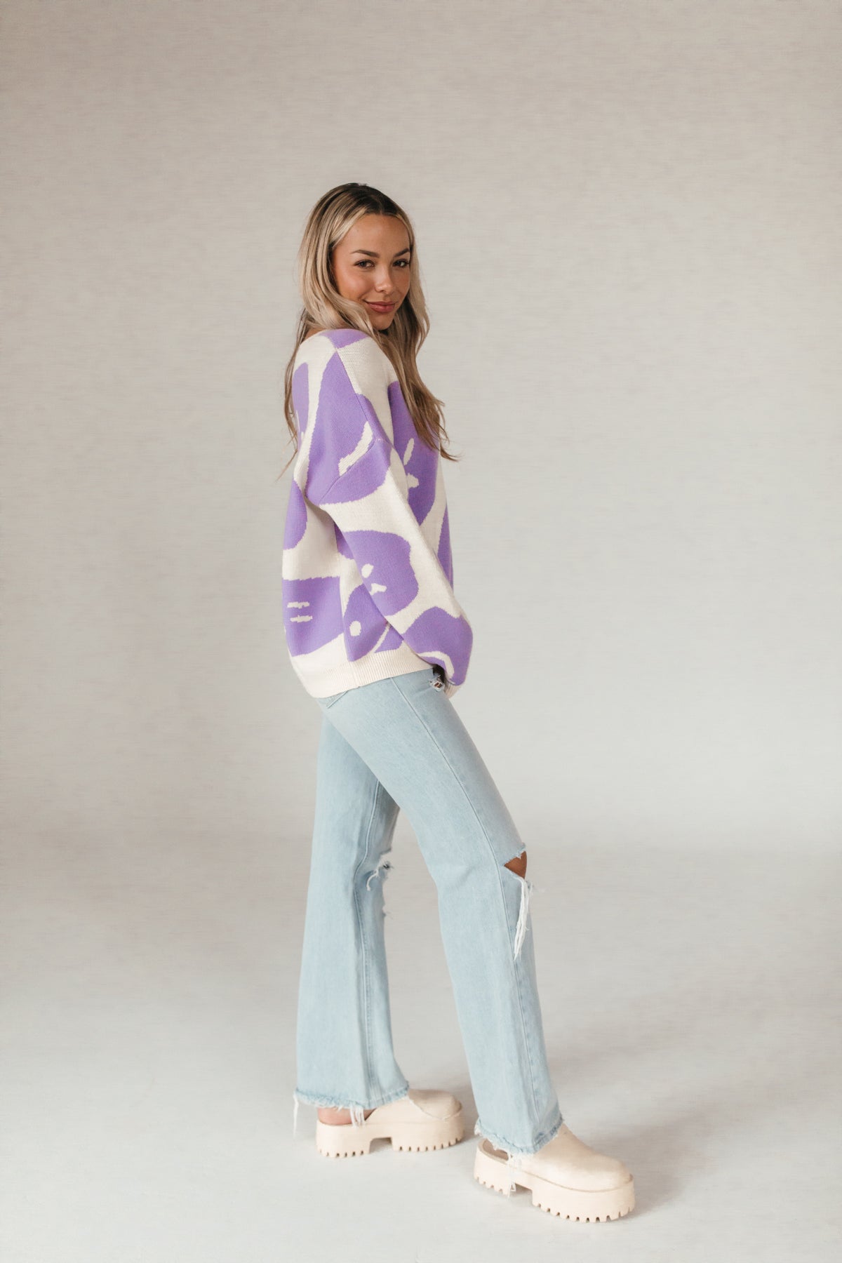All Smiles Lilac Sweater, Alternate, Color, Lilac